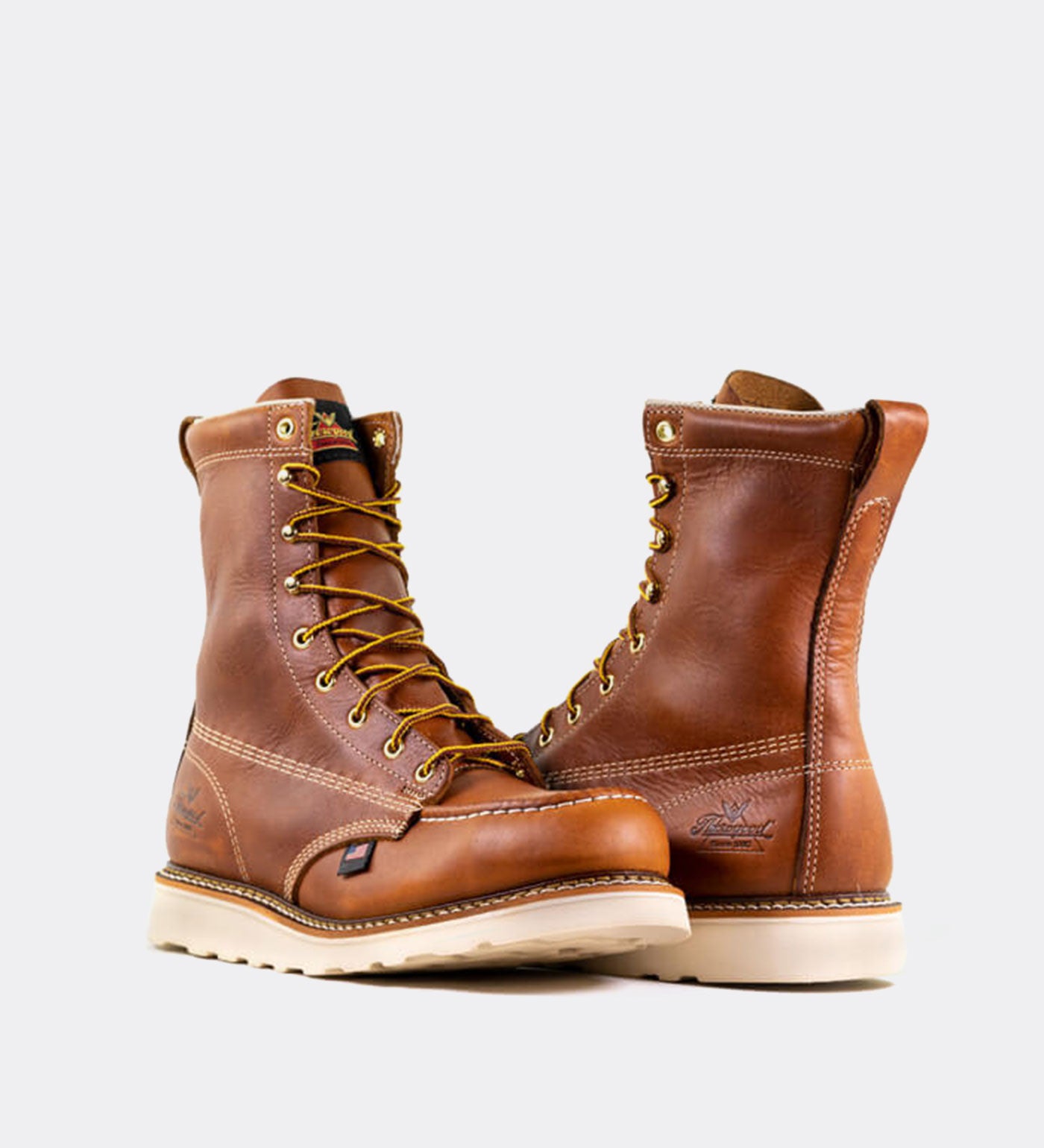Thorogood American Heritage 8" Tobacco Safety Toe Work Boots for Men