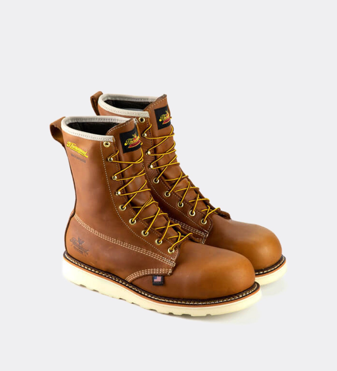 Thorogood American Heritage Waterproof 8" Tobacco Safety Toe Work Boots for Men