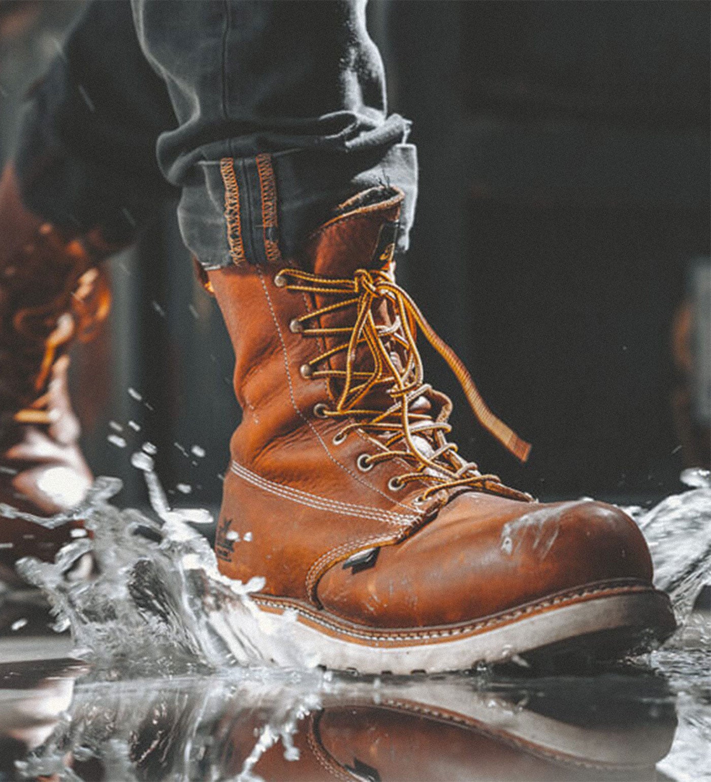 Thorogood American Heritage Waterproof 8" Tobacco Safety Toe Work Boots for Men