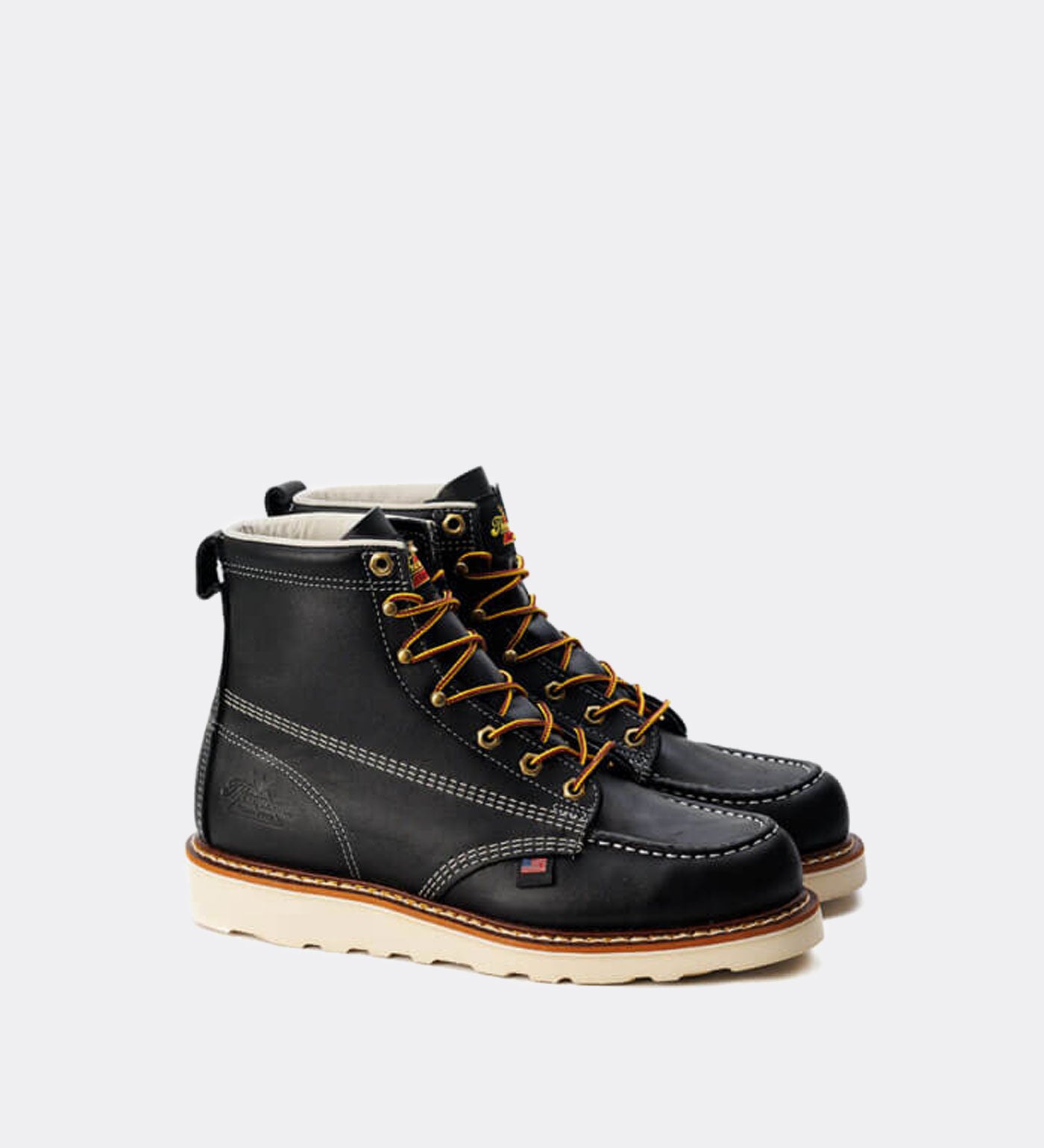 Thorogood American Heritage 6" Black Moc Toe Work Boots for Men