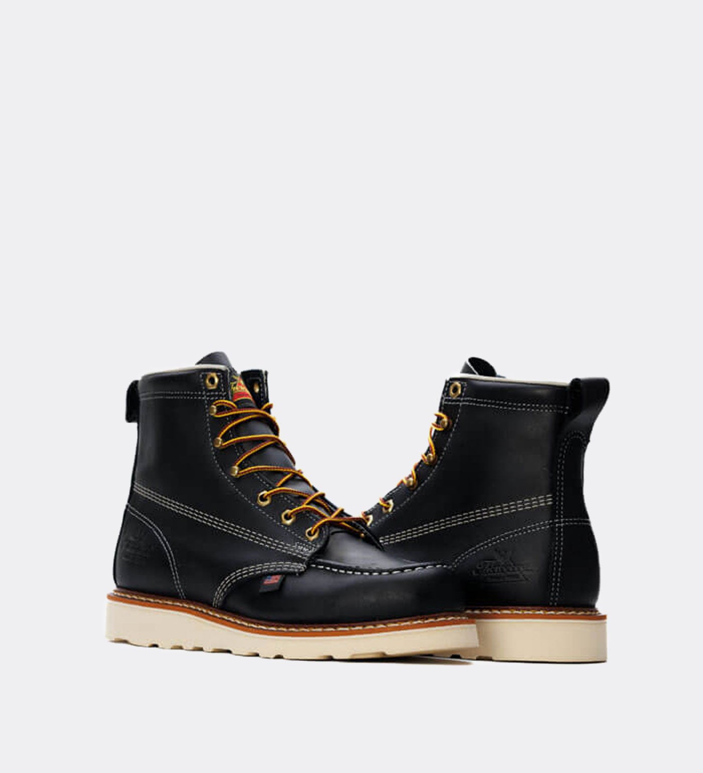 Thorogood American Heritage 6" Black Moc Toe Work Boots for Men