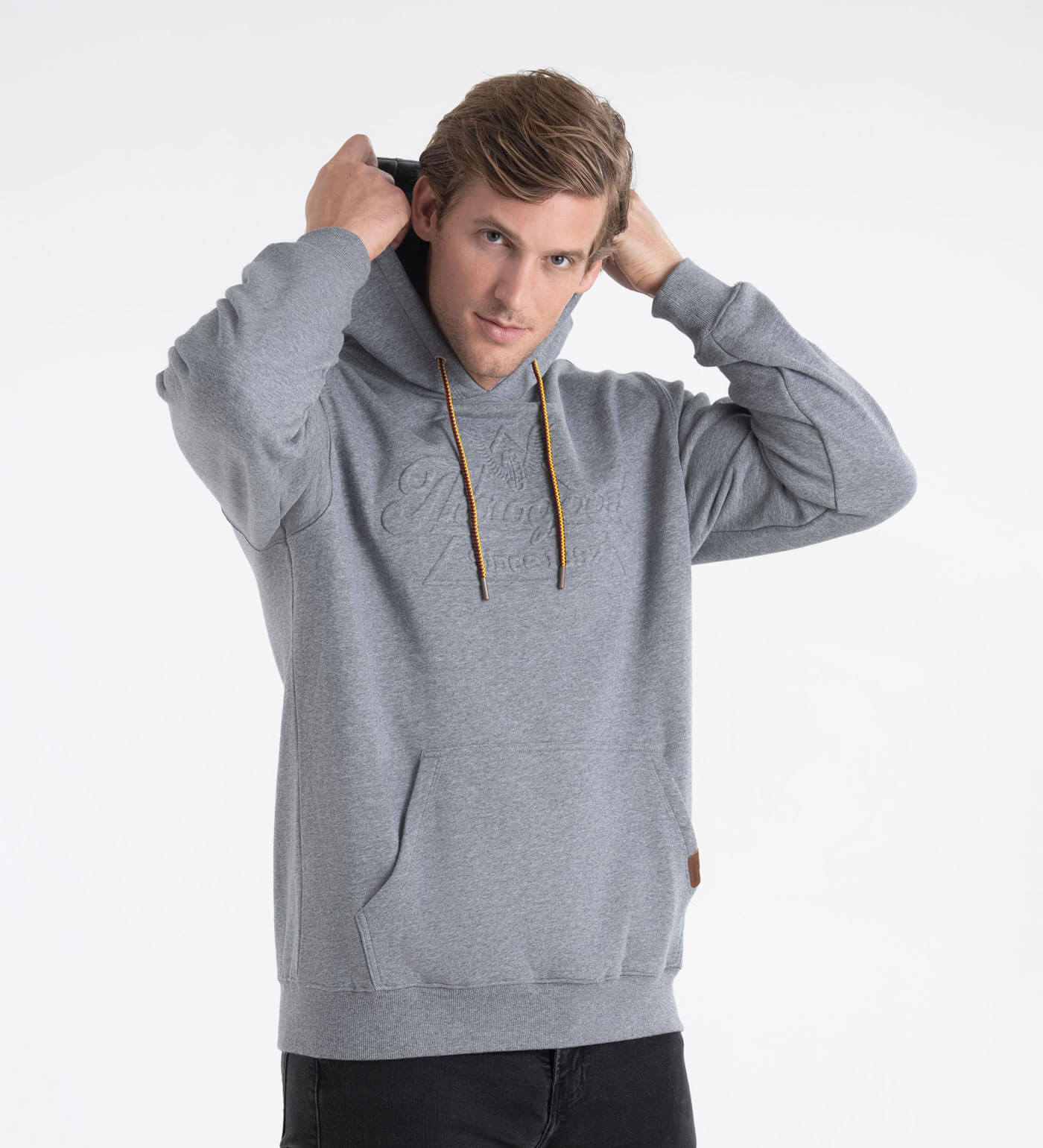 Heavyweight Logo Pullover Hoodie From Thorogood, #color_Dry Heather Gray