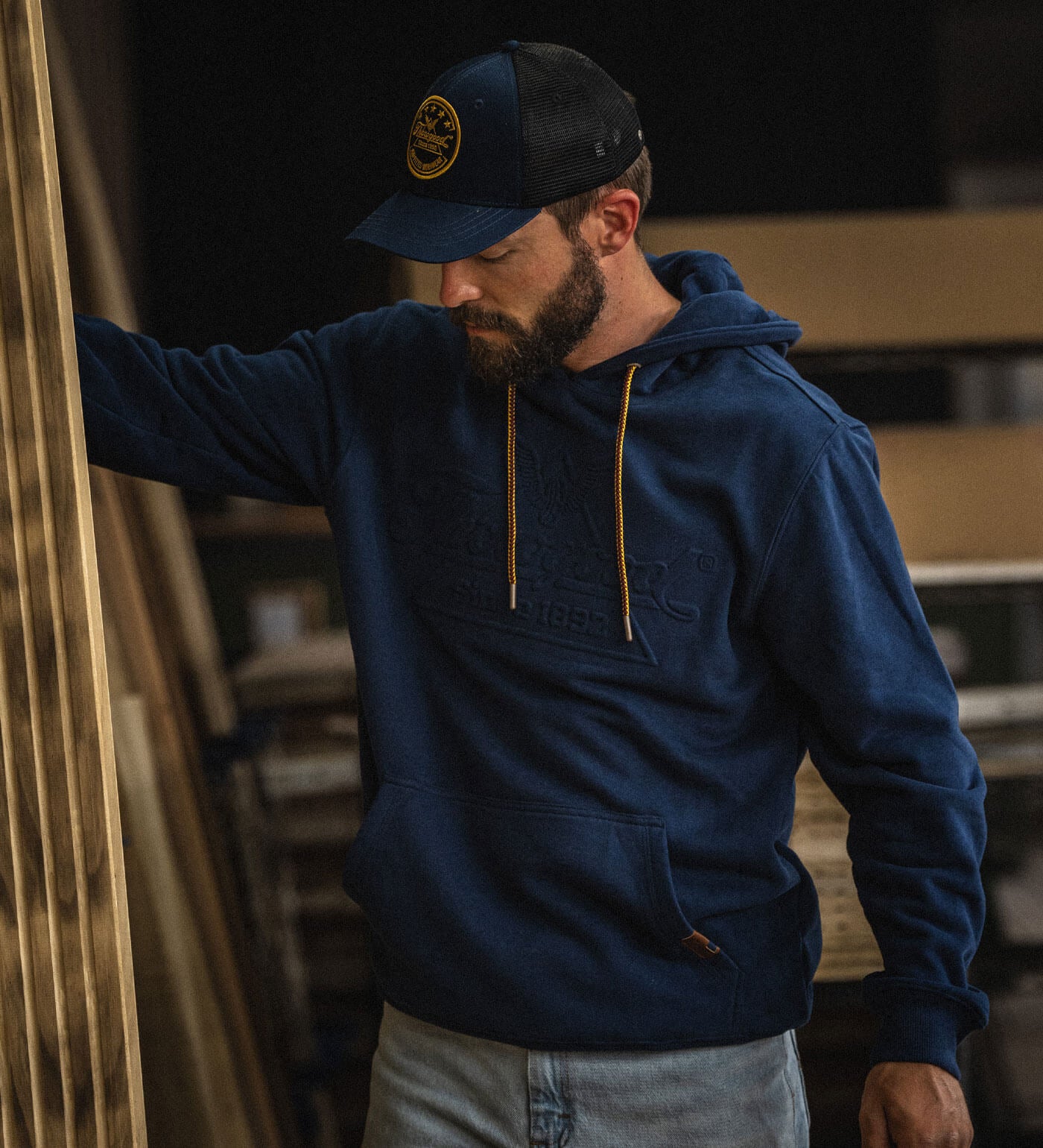 Heavyweight Logo Embossed Pullover Hoodie, #color_Pageant Blue
