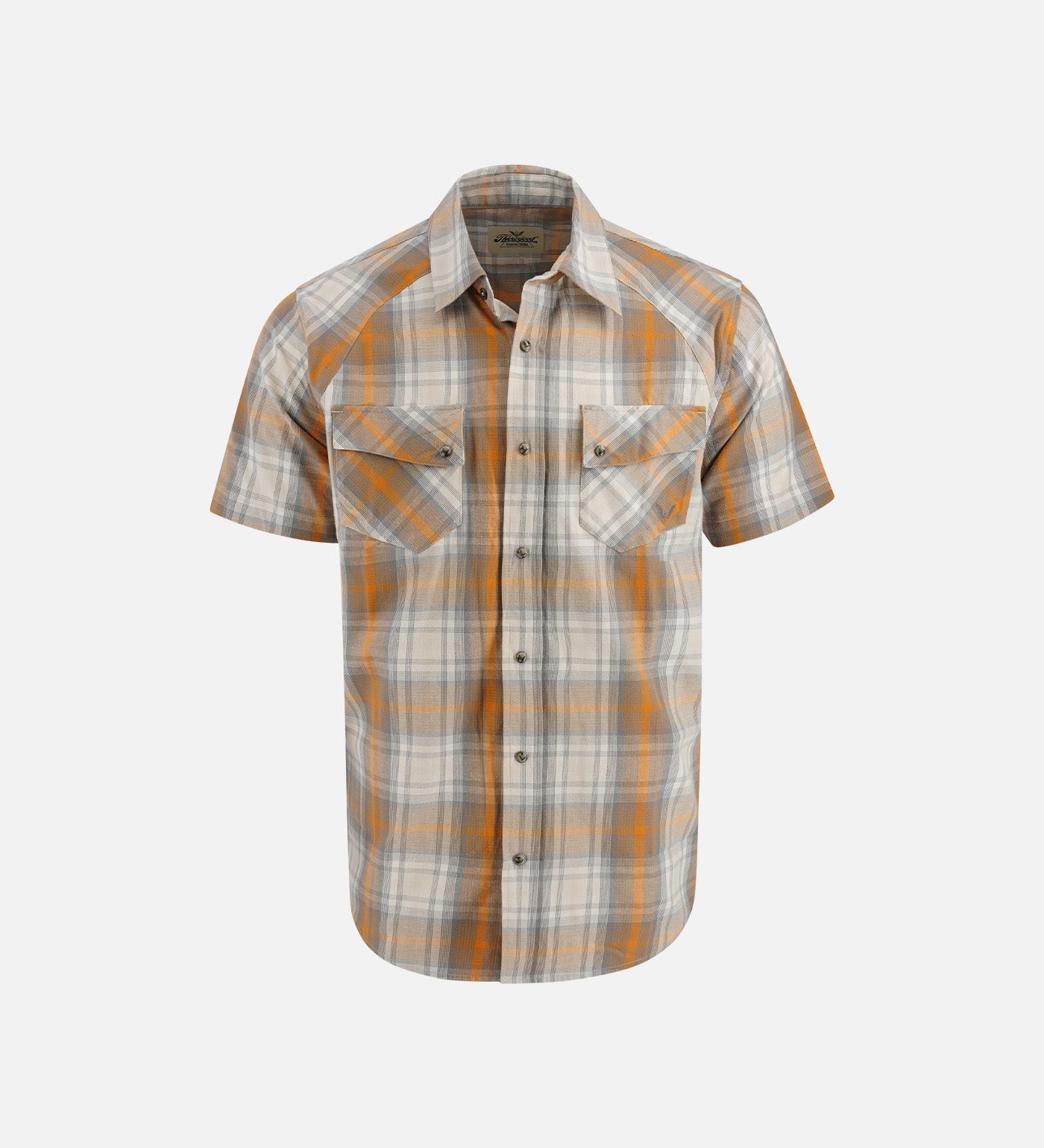 Thorogood Short Sleeve Western Shirt With Snaps, Glacier Point Sunrise Plaid / 4XL