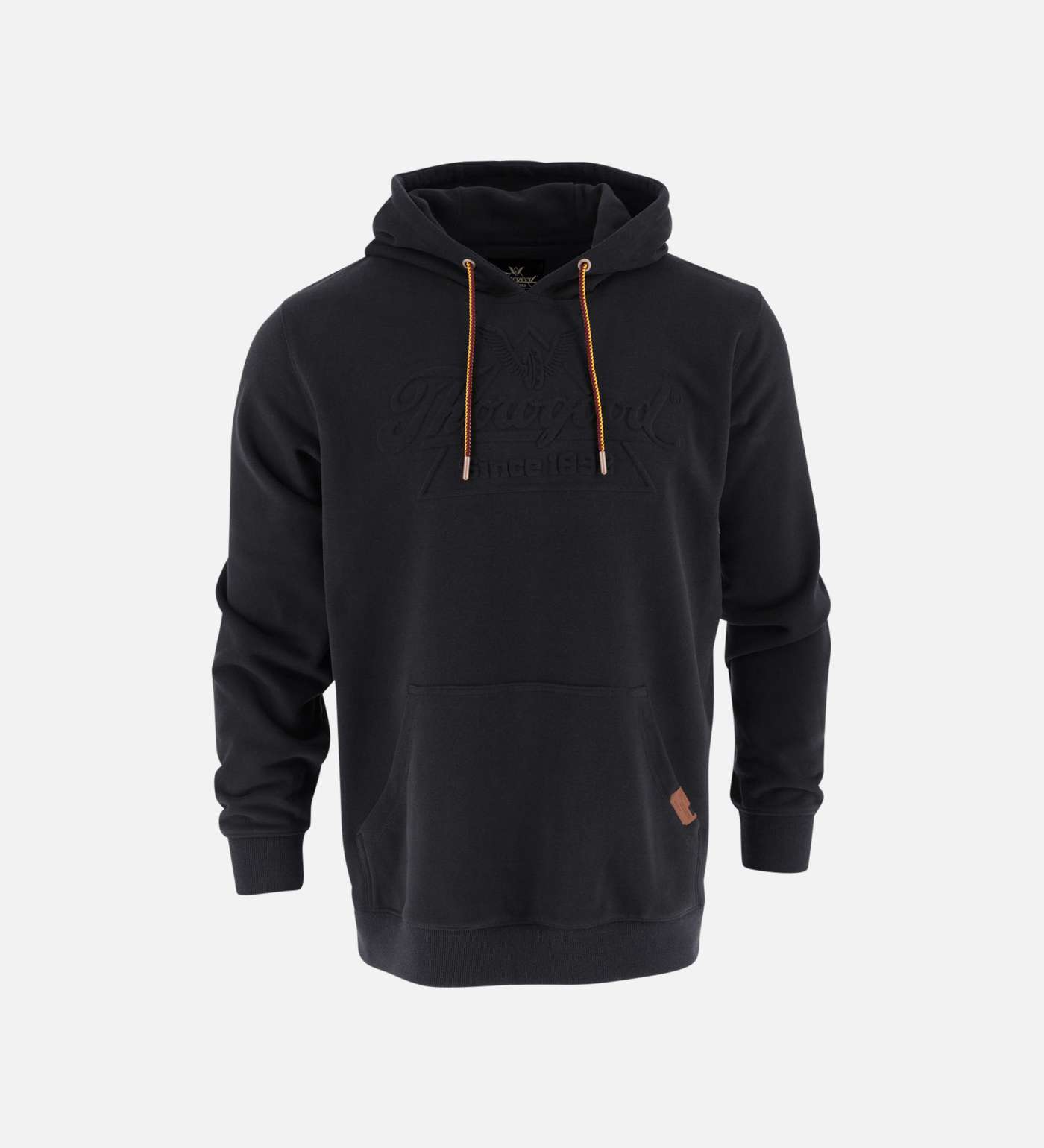 Embossed Pullover Hoodie For Work, #color_Black